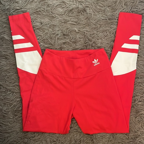 Red Adidas Leggings - Picture 4 of 10